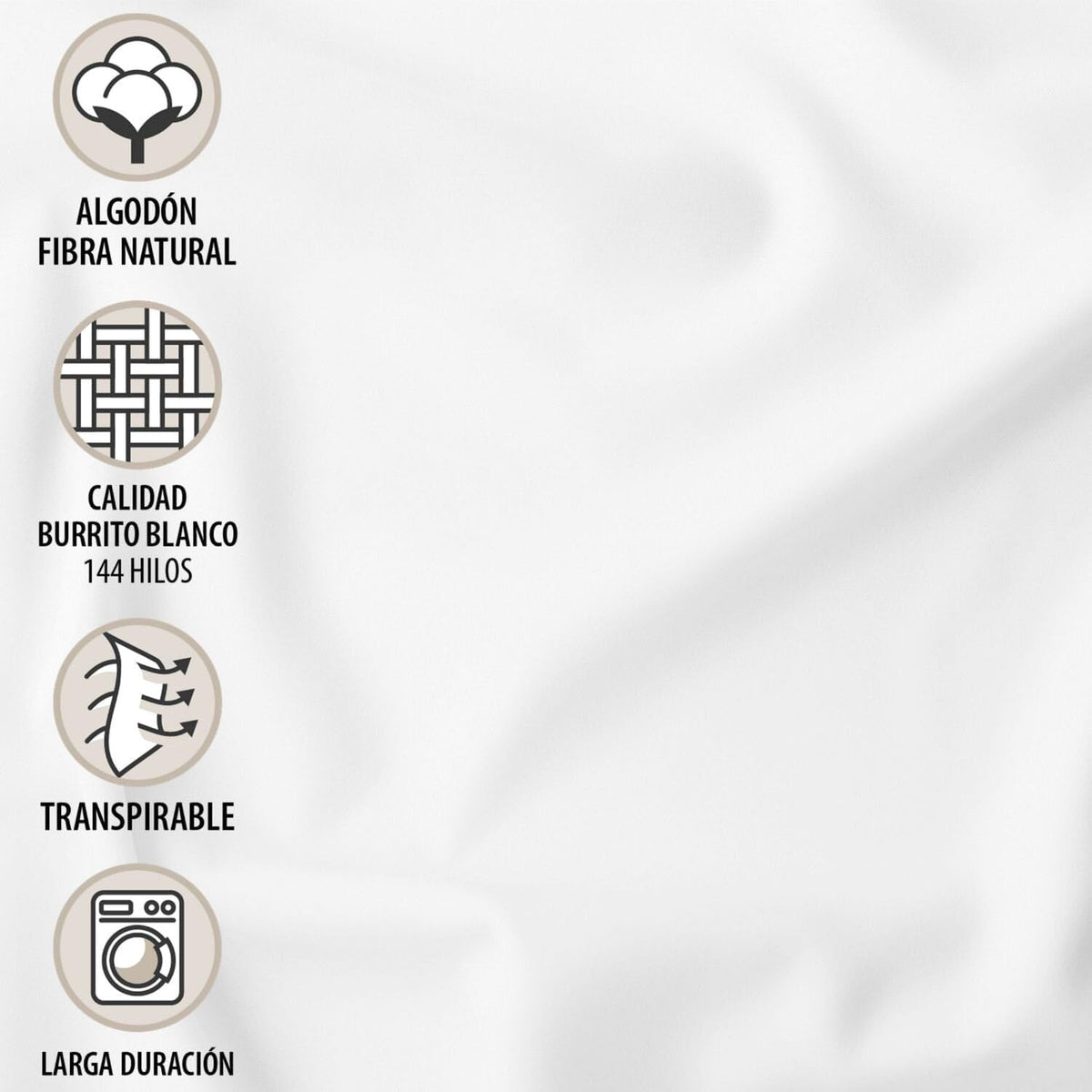Burrito Blanco | Fitted Sheets 105 x 190/200 cm | 105 cm Bed 100% Cotton Fabric | A8 Beige Design