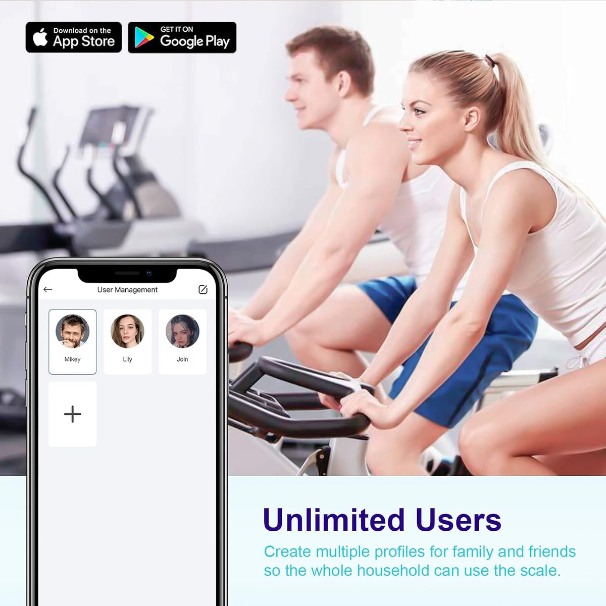 GRIFEMA GA2001 Body Fat Scale with App, BMI, Muscle & Bone Mass 150kg Black