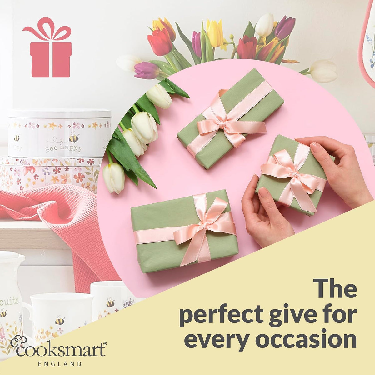 Cooksmart England Set of 3 Cake Storage Tins, Nesting Design