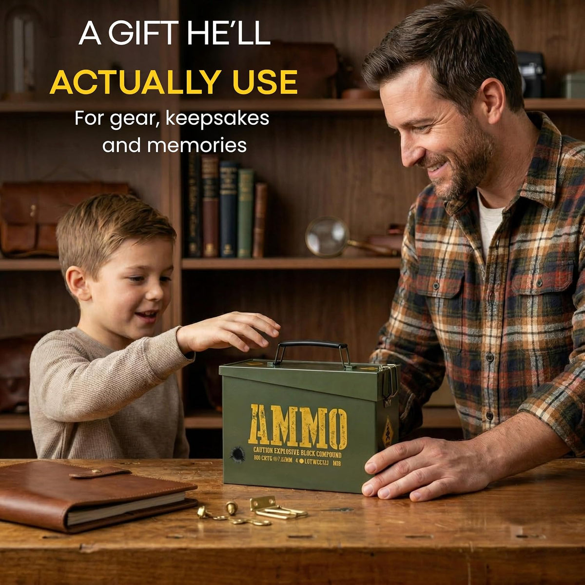 Army Ammo Tin decorative Storage Box & bedroom accessories. Cool military style treasure, Dad keepsake memory snack sweets box. Neatly store small bits & bobs. Great for any light storage needs.
