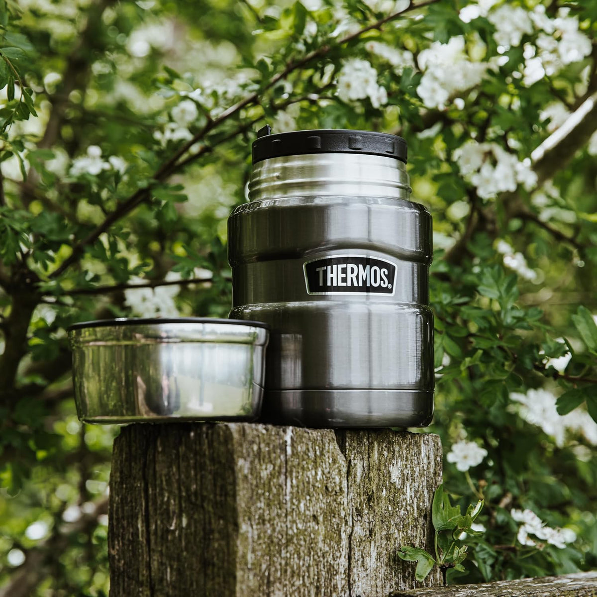 Thermos Stainless King Gun Metal Food Flask (470ml) 9h Hot | 14h Cold | Thermal vacuum insulated stainless steel metal hot food container with lid for soup, meal prep, work packed lunch, camping