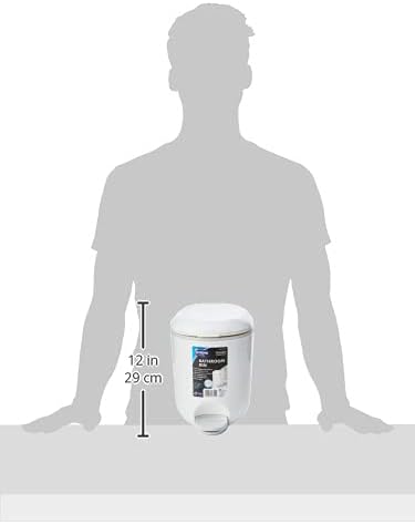 Addis 518503 Premium Deluxe Bathroom Pedal Bin with inner, 3.5 litre, White Grey, 29 x 18.5 x 23cm