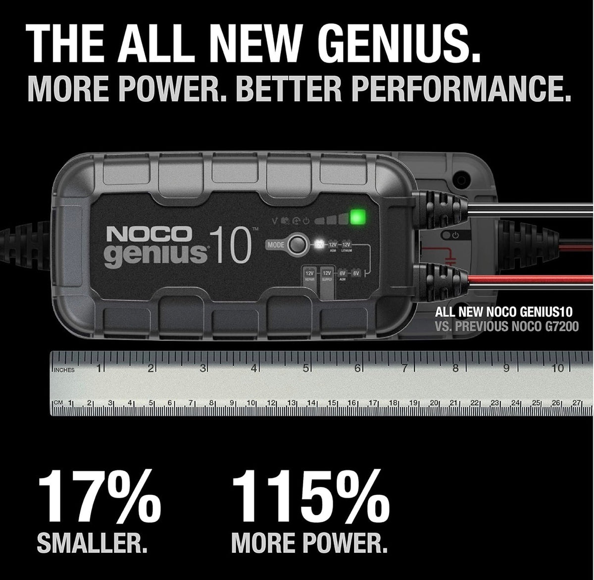 NOCO GENIUS10: 10A 6V/12V Smart Battery Charger – Automatic Maintainer, Trickle Charger & Desulfator with Overcharge Protection & Temperature Compensation – For Lead-Acid & Lithium Batteries
500+ bought in past month