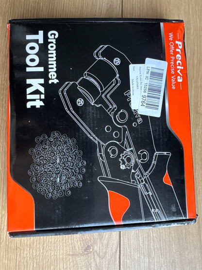 Eyelet Punch Kit,300 PCS of 10mm Grommets,Preciva Ratcheting Pliers Grommet Kit with Leather Hole Punch,Complete Eyelet & Grommet Kit for Tarpaulin Eyelets,Grommet Machine Hand Press Tool for PVC