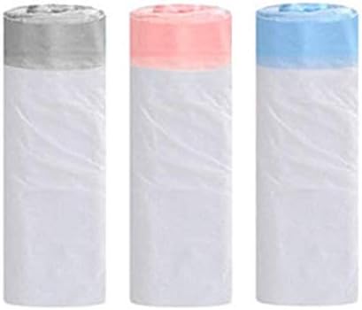 3 Rolls 20L Bin Liners Bin Bags with Drawstring Handle Strong Tall Trash Bags Unscented Indoor Garbage Bags for Bedroom Kitchen Office（45x50cm）