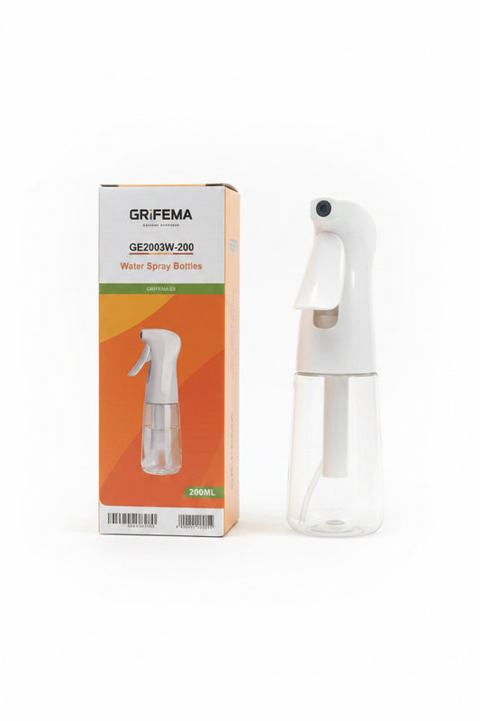 GRIFEMA Continuous Spray Bottle 200 ml, Fine Mist Water Sprayer, White