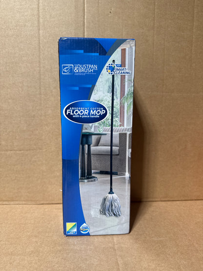 Cotton Floor Mops Mop System with Super Absorbent Cotton Head, 110cm Metal Handle and Extra Head Refill Effective Cleaning For Home, Office and Commercial Use