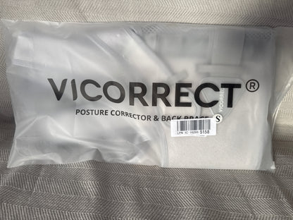 Vicorrect Posture Corrector for Women and Men: Back Brace Support - Shoulders Straightener Relieve Upper Back Pain (Gray, Small)