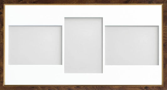Frame Company Drayton Multi Aperture Photo Frame, Walnut, 20x10 for 7x5 inch (x3 LPL)