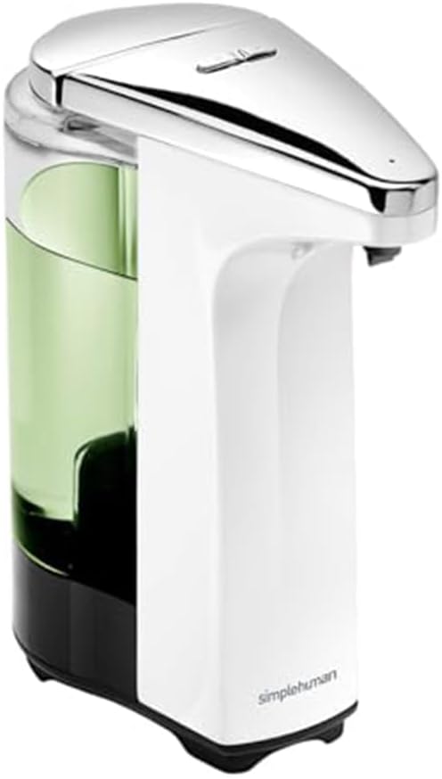 simplehuman ST1018 237ml Automatic Hand Motion Liquid Soap Dispenser, Volume Control, White Plastic