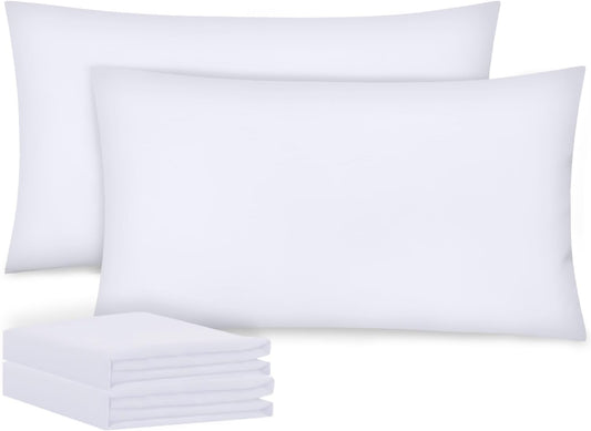 Acrali Home Pillow Cases 2 Pack - Standard Size 50x75 cm, 1800 Super Soft and Cozy Premium Microfiber Pillow Covers with Envelope Closure - Breathable, Wrinkle Free, Fade & Stain Resistant - White