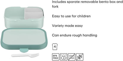 Mepal - Lunch Box Campus - Bento Box For Children - With Bento Compartment & Fork - With Clip Closure - Dishwasher Safe & BPA-free - 750 ml - Hot Wheels