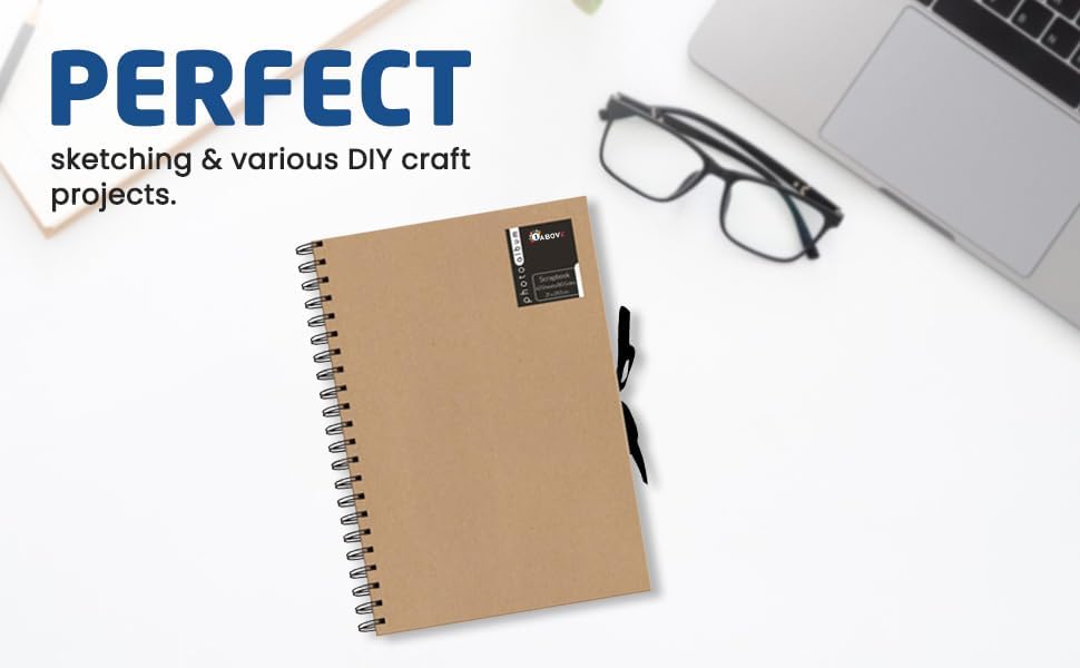 A4 Kraft Ribbon Fastener Scrapbooking Album Photos Wiro Bound Display Book 40 Sheets-21cmx29.7cm
