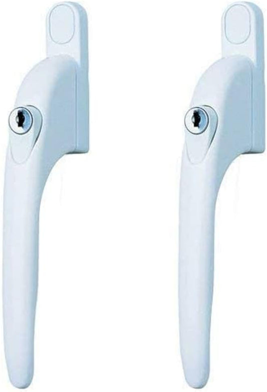 Yale Universal Window Handles, Can be Used on Left and Right Handed Windows, Fits All Concealed Espagnolette and Shoor Bolt Locking Systems with 7 mm Diameter Spindle, White, Pack of 2