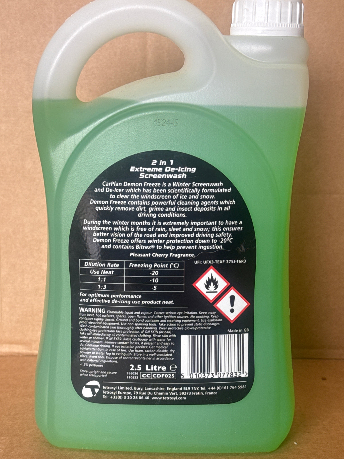 CarPlan Demon Freeze, De-Icing Screenwash, 2.5 Litres (Pack of 1)