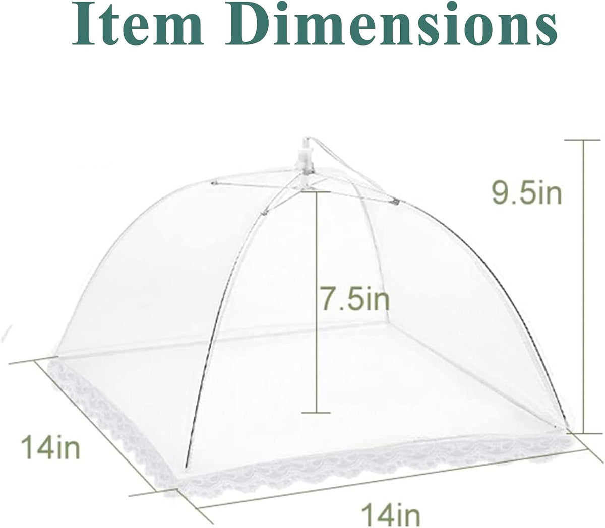 3 Pack Food Covers Mesh Nets Tents Foldable Umbrella Pop up Net Dome Outdoor Food Storage Protector Collapsible Domes for Fruit Dish Picnic Outside Fly Mosquitoes Bugs - 14 Inch