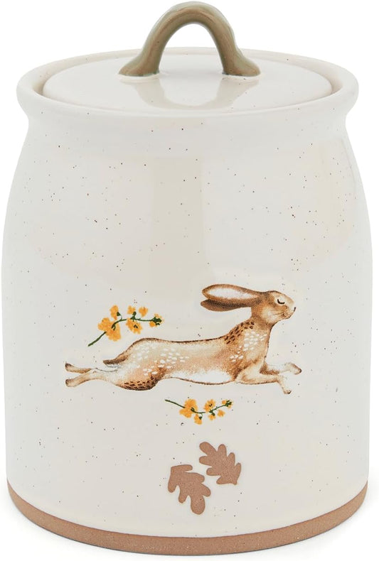 Cooksmart Forest Fable Ceramic Canister, Stoneware Storage Jar