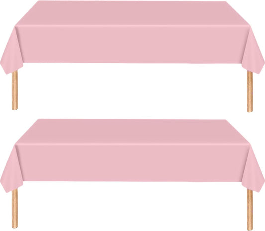 2Pcs Pink Table Cloths Party, Party Tablecloths for Birthday, 137x274cm Extra Large Rectangle Waterproof|Oil-Proof|Easy Clean Table Cover, Solid Color Party Supplies Table Decors