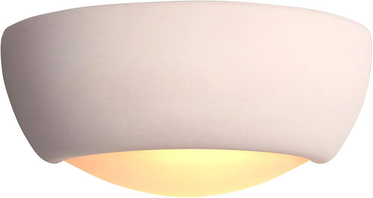 National Lighting Haven Modern Decorative Paintable Semi Circle Bowl E27 LED Compatible Dimmable Hallway Lounge Wall Wash Uplighter with a crack on the visor