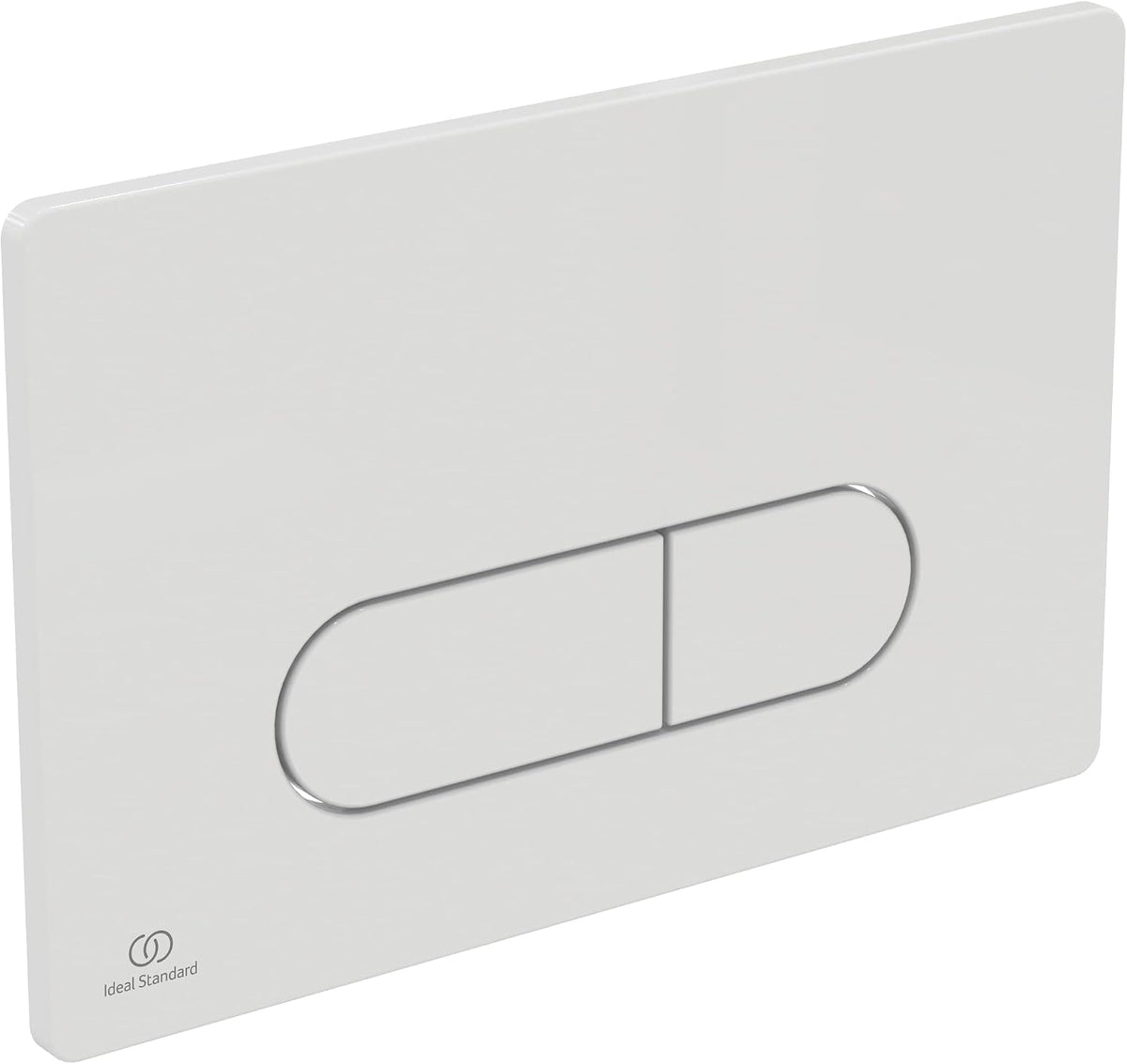 Ideal Standard Oleas Toilet Flush Plate, Dual Flush Technology via Mechanical Release, Easy Operation and Durable Design (Square/Round) – White (234x8.5x154 mm)