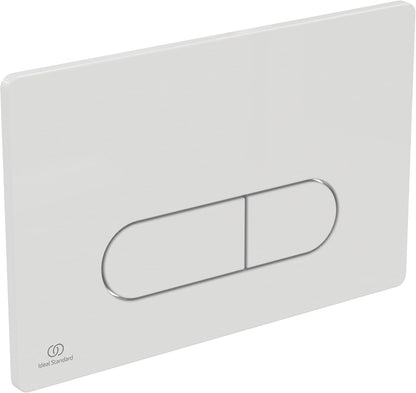 Ideal Standard Oleas Toilet Flush Plate, Dual Flush Technology via Mechanical Release, Easy Operation and Durable Design (Square/Round) – White (234x8.5x154 mm)