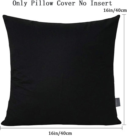 4 Pack Pillow cover,Cotton Comfortable Solid Decorative Throw Pillow Case Square Cushion Cover Pillowcase (Cover Only,No Insert) (16x16 inch/ 40x40cm, Black)
