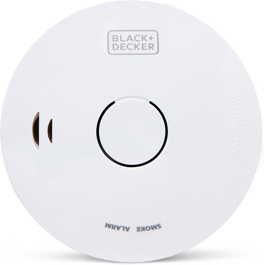 BLACK+DECKER - Smoke Alarm | Battery-Powered Smoke Alarm with 10-Year Battery Included. Easy-Install Fire Detector for Bedrooms, Hallways & Living Rooms