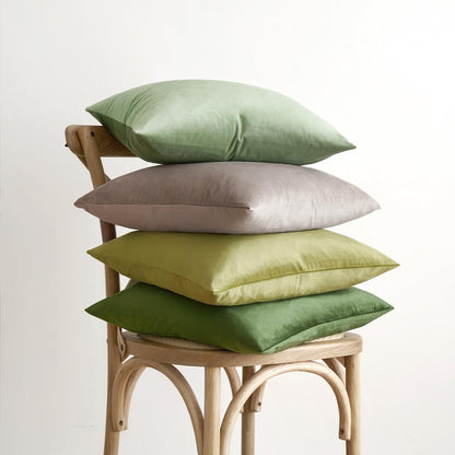 MIULEE Velvet Cushion Covers 45 x 45 Green Sofa Cushions 2 Pieces