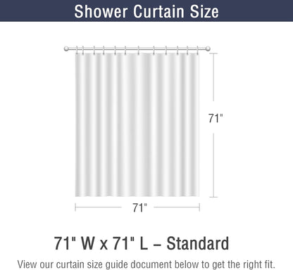 Bingobang Shower Curtains Set for Bathroom with 12 Hooks, Mould Mildew Proof Resistant, Waffle Fabric Bath Bathtub Curtain Washable for Wet Room (Brown, 71 x 71 Inch)