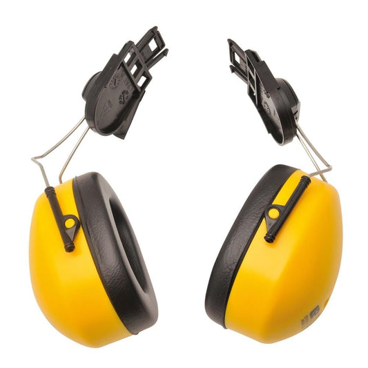 Portwest PW42 Clip-On Ear Defenders | Yellow, One Size, CE Certified, EN 352-3, Regular Fit, Durable