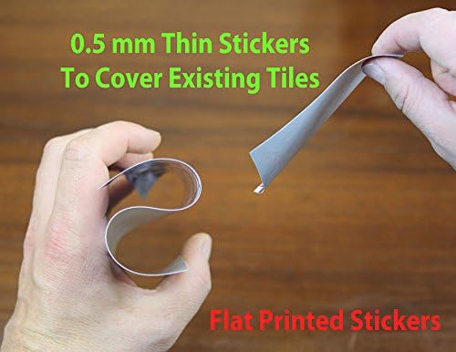 50pc Tile Stickers 6 x 6 inch Transfers Covers for Kitchen Bathroom 15 x 15cm Square Wall Tile DIY Stick On Wall Peel and Stick Tile Style Decals Stickers Transfers TSA30 (White, 15x15 cm)