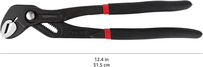 Amazon Basics Quick Release Water Pump Pliers 12" Grooved Slip Joint, Black