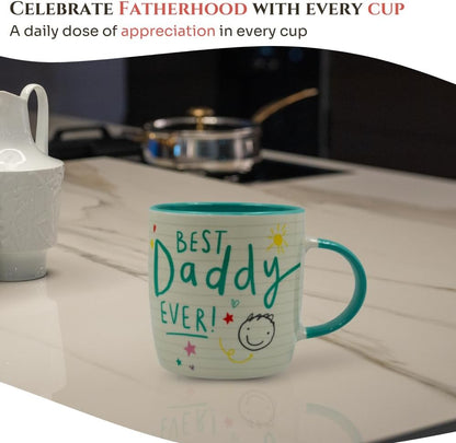 Best Daddy Ever Ceramic Coffee Cup Mug 11oz Heat Resistant Novelty Mug for Cappuccino, Latte, Hot Cocoa & Hot Tea | Gift for Birthday & Christmas