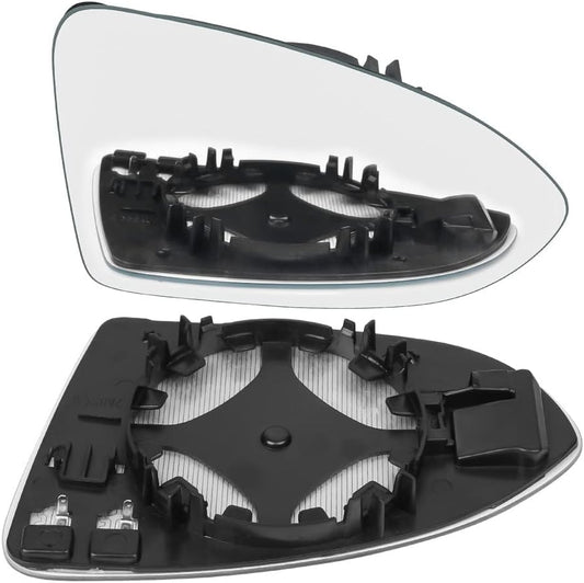 URAQT Fit for VW Golf MK7 2013-2020 Wing Mirror Glass, Right Heated Wing Mirror Glass Replacement, Convex Clear Driver Side Heated Aspherical with Support Plate Door Mirror OEM:V-W (5G0857522)