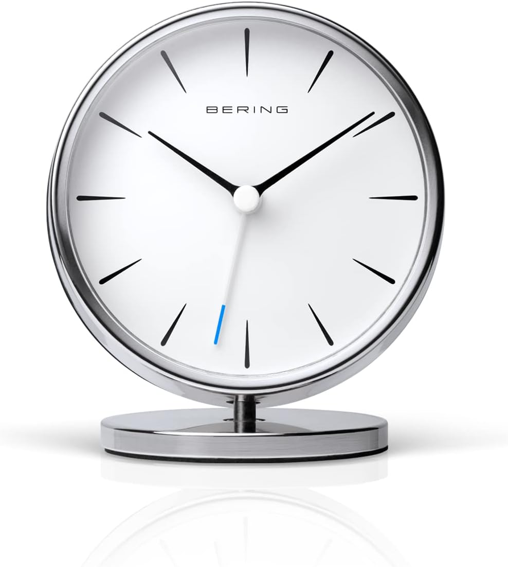 BERING Women's and Men's Alarm Clock Quartz Movement - Home Decor Collection with Plastic Glass 90096-XXXR