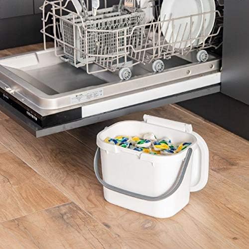 Addis 518251 Everyday Kitchen Food Waste Compost Caddy Bin, 4.5 Litre, Sliver, Metallic Silver