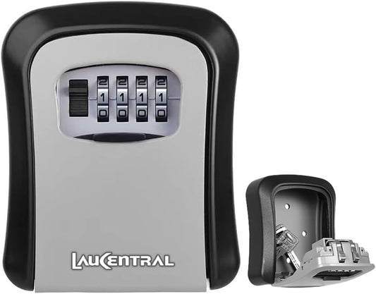 Key Safe Wall Mounted, Enhanced Security 4 Digit Combination Key Safe Lock Box Outdoor, Weatherproof, for Share & Secure Keys, For Home & Business