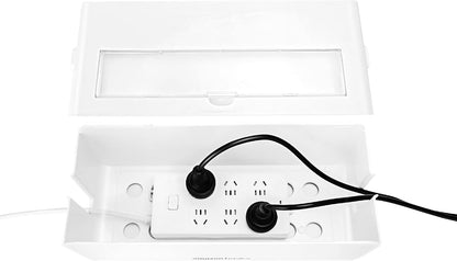 Amazon Basics Cable Tidy Box for hiding and organizing Cables, Large, White