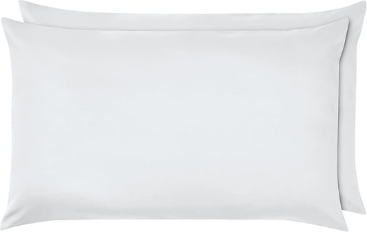 Amazon Basics Microfiber Pillowcases, Standard Size 50 x 80 cm (Pack of 2), Bright White, Pillows Not Included