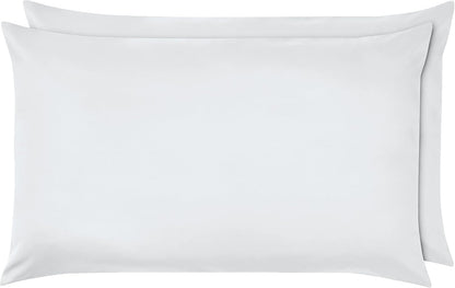 Amazon Basics Microfiber Pillowcases, Standard Size 50 x 80 cm (Pack of 2), Bright White, Pillows Not Included