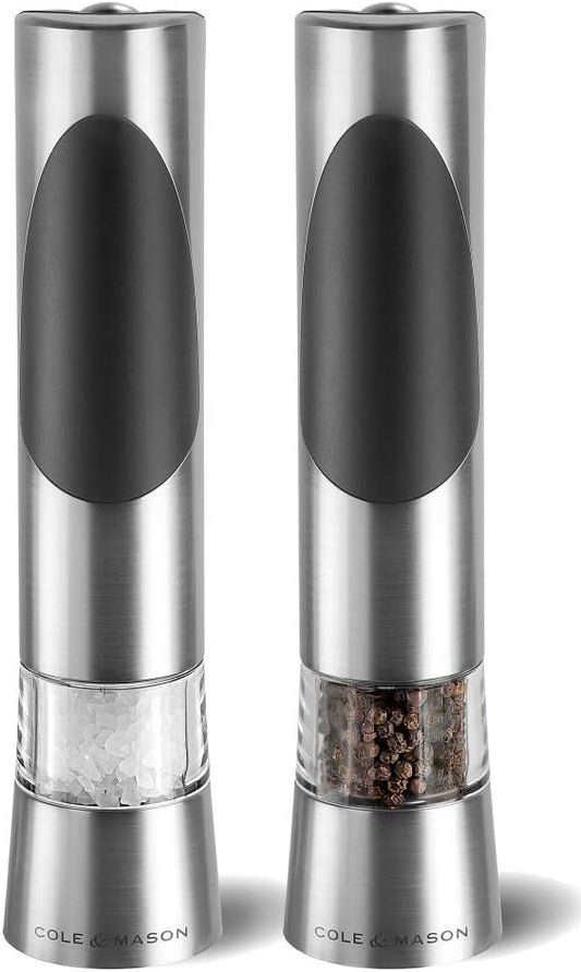 Cole & Mason Richmond Electric Salt and Pepper Mill Set One Touch Seasoning