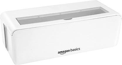 Amazon Basics Cable Tidy Box for hiding and organizing Cables, Large, White