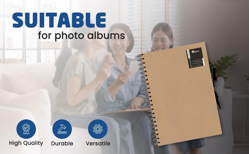 A4 Kraft Ribbon Fastener Scrapbooking Album Photos Wiro Bound Display Book 40 Sheets-21cmx29.7cm