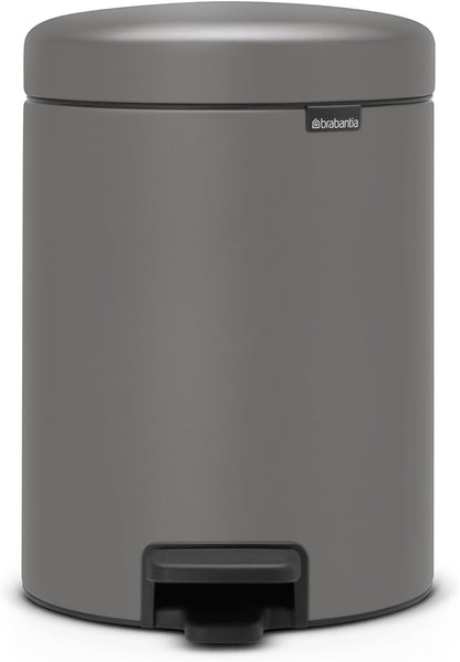Brabantia 126284 Bathroom Pedal Bin, Mineral Concrete Grey, 5 Litre