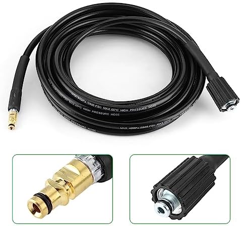 40MPa/5800PSI Auto Washer Hose High Pressure Water Cleaning Rubber Pipe Fit for Karcher K2 K3 K4 K5 Pressure Washer Hose (8 meters)