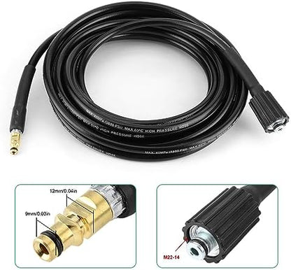 40MPa/5800PSI Auto Washer Hose High Pressure Water Cleaning Rubber Pipe Fit for Karcher K2 K3 K4 K5 Pressure Washer Hose (8 meters)
