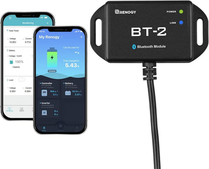 Renogy Bluetooth Module with RJ45 Communication Port, Monitoring via Smartphone for Solar Charge Controller(Rover Elite20-40) Smart Lithium Batteries and Inverter Chargers