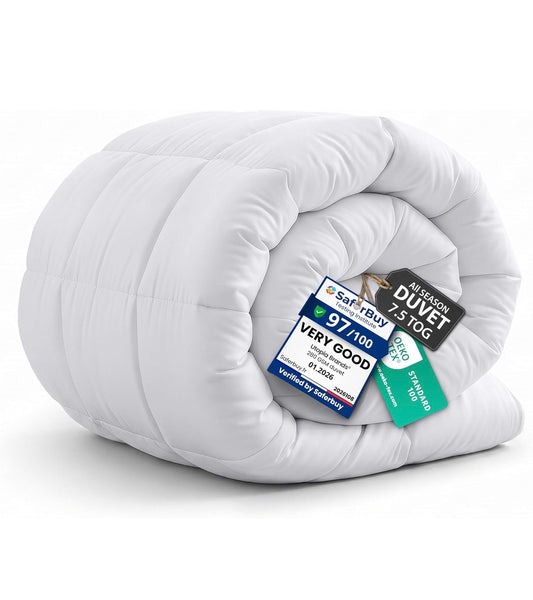 Utopia Bedding All Season Single Duvet, White