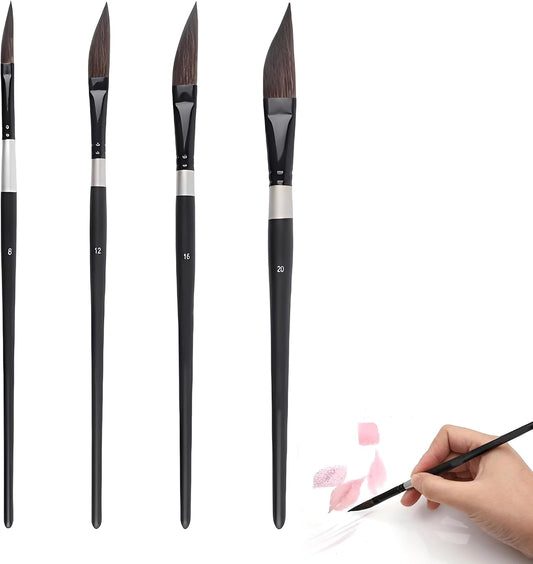 4pcs Dagger Tip Artists Paint Brushes Set, Watercolour Brushes | Specialist Watercolour Brushes for Acrylic, Gouache, Inks, Fine Detail or Broad Strokes. It offers a practical.
