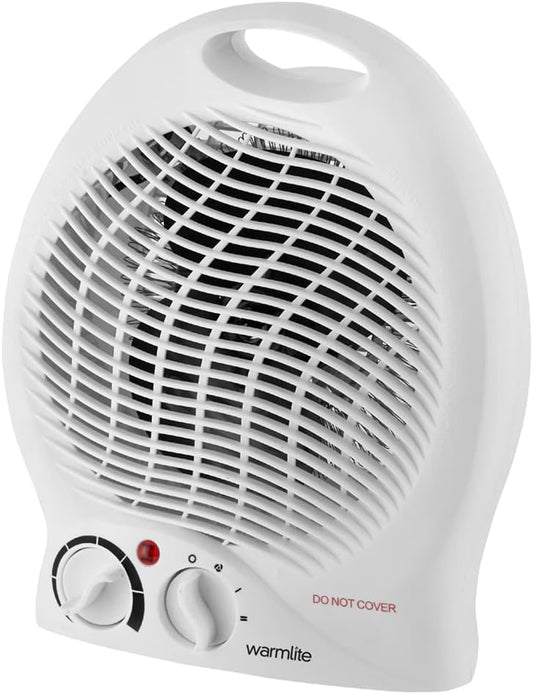 Warmlite Thermo Fan Heater with 2 Heat Settings and Overheat Protection, White, 2000 W, WL44002